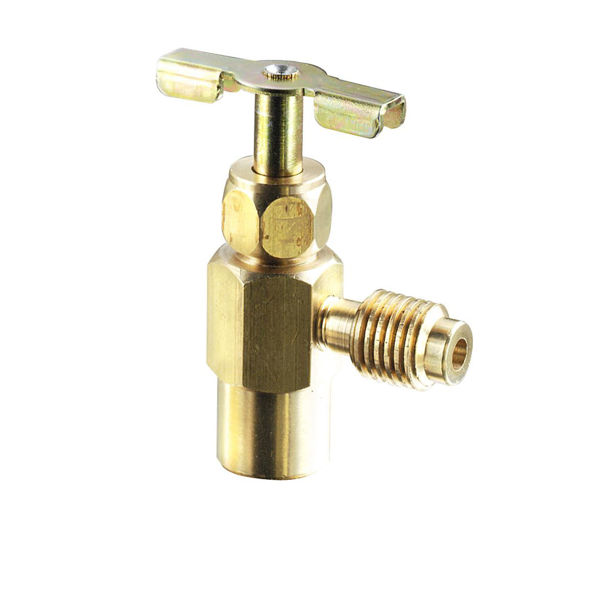 FJC R-1234yf Top Can Tap — Brass Valve, 1/2in. ACME LH Threads, Model# FJC6840